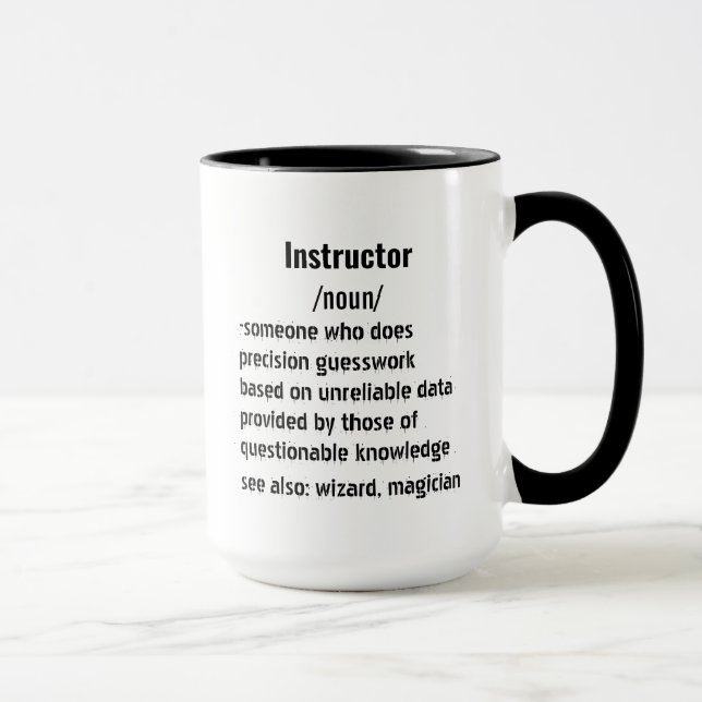 funny Instructor Definition gifts for men women Mug (Right)