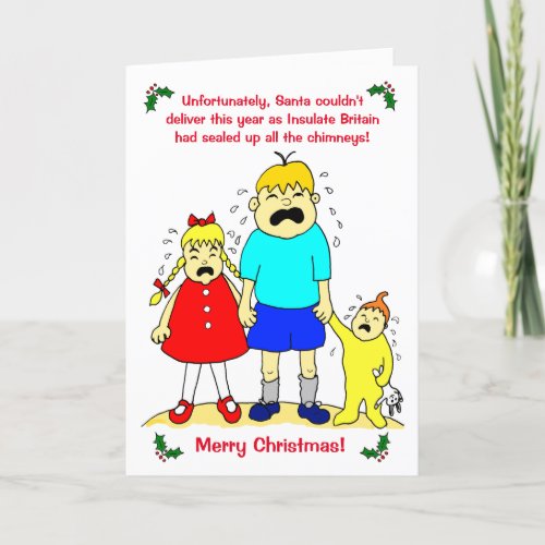 Funny Insulate Britain Save the Planet Christmas Holiday Card