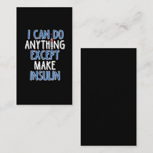 Funny Insulin Diabetic Joke Diabetes Awareness Business Card Zazzle