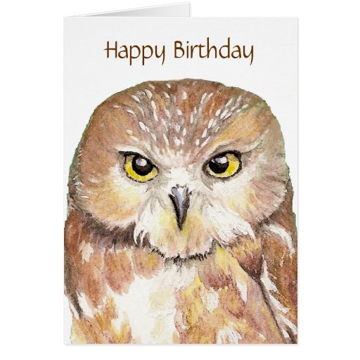 Funny Insult Owl Birthday Card | Zazzle