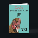 Funny insulting joke chicken 70th birthday card<br><div class="desc">🌶️ Put a smile on a face with this funny insulting age joke chicken 70th birthday card! - Simply click to personalize this design 🔥 My promises - This design has unique hand drawn elements (drawn my me!) - It is designed with you in mind 🙏 Thank you for supporting...</div>