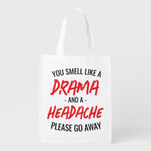 Funny Insulting Typography Drama And Headache Tote