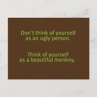FUNNY INSULTS NOT UGLY PERSON BEAUTIFUL MONKEY POS POSTCARD
