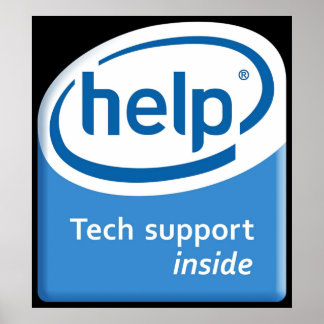 Funny Intel Parody Logo Computer Tech Support Poster