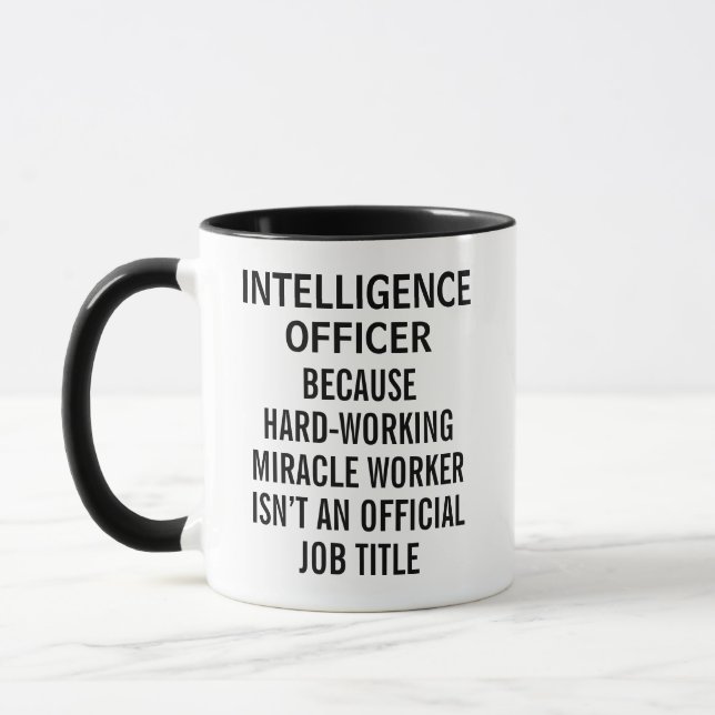 Funny Intelligence Officer Mug for Coworker Gift (Left)
