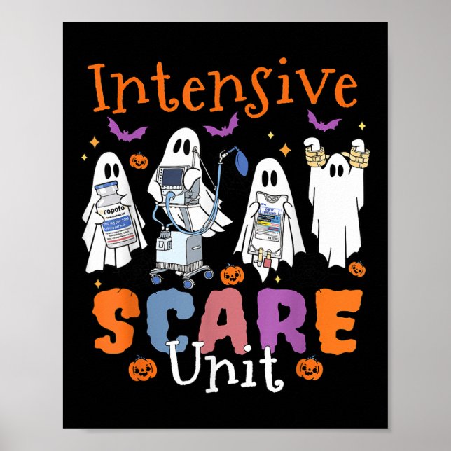Funny Intensive Scare Unit Nurses Boujee Ghost Hal Poster (Front)