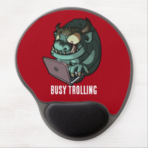 Funny Internet Troll Busy Trolling Laptop Cartoon Gel Mouse Pad
