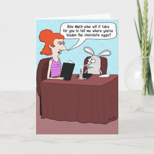 Funny Interrogating the East Bunny Holiday Card