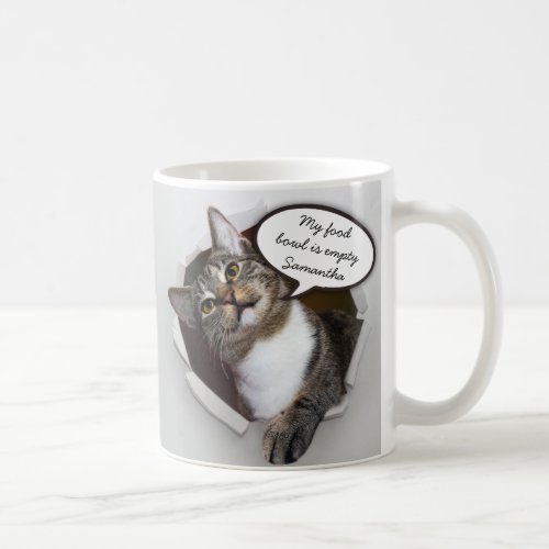 Funny Interrupting Cat Personalized Message Coffee Mug