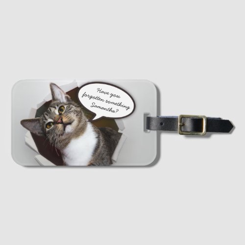 Funny Interrupting Cat Personalized Message Luggage Tag