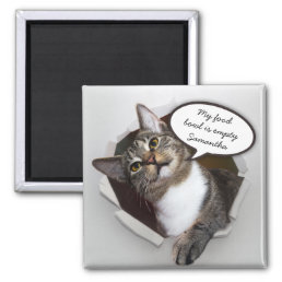 Funny Interrupting Cat Personalized Message Magnet