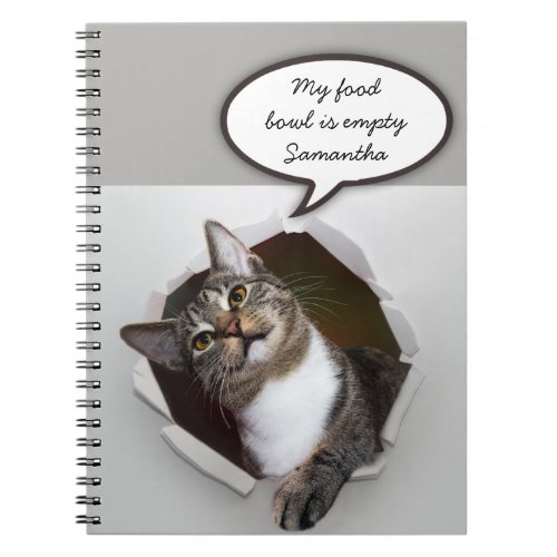 Funny Interrupting Cat Personalized Message Notebook