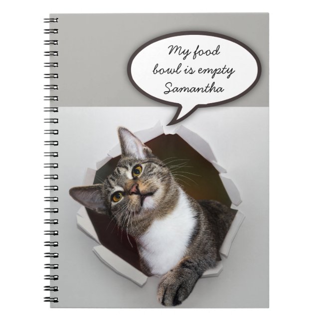 Funny Interrupting Cat Personalized Message Notebook (Front)