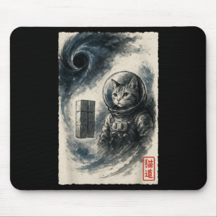 Funny Interstellar Cat Astronaut Kitten Space Sci- Mouse Pad