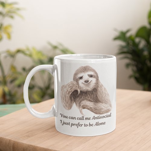 Funny Introvert Antisocial Quote Watercolor Custom Coffee Mug