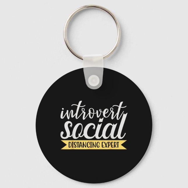 Funny Introvert Antisocial Sarcastic Quote Gift Keychain (Front)