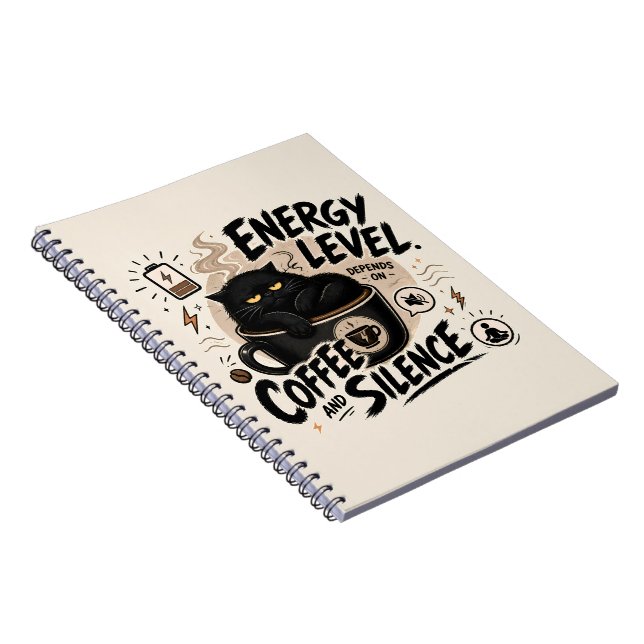 Funny Introvert Black Cat Notebook (Right Side)
