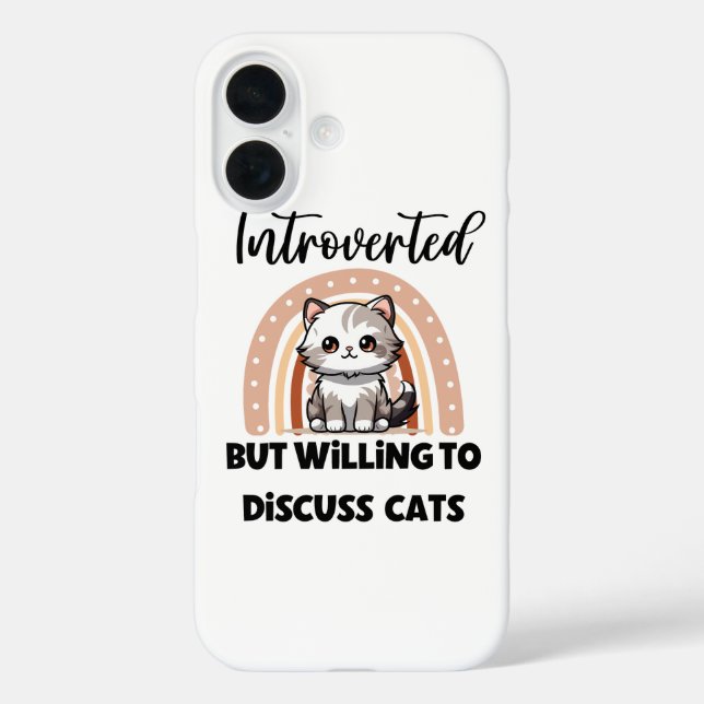 Funny Introvert Cat Lover Quote Case-Mate iPhone Case (Back)