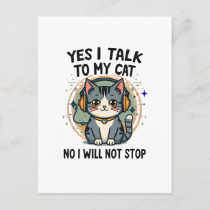 Funny Introvert Cat Lover Quote Cute Cat Humor Postcard