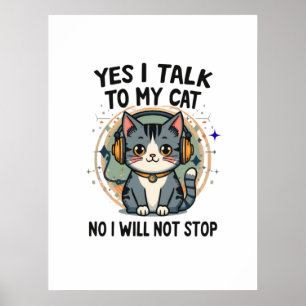 Funny Introvert Cat Lover Quote Cute Cat Humor Poster