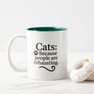 Funny Introvert Cat Lover Two-Tone Coffee Mug
