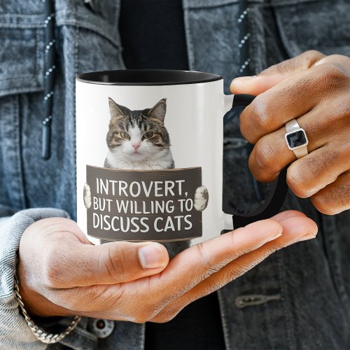 Funny Introvert Cats Sign Mug