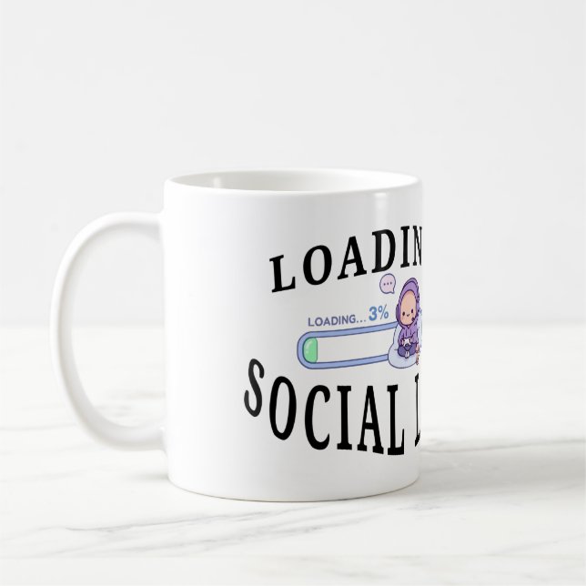 Funny Introvert Coffee Mug - Loading Social Batter (Left)