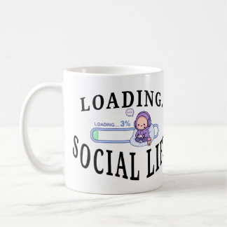 Funny Introvert Coffee Mug - Loading Social Batter
