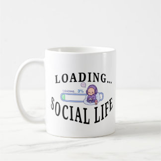 Funny Introvert Coffee Mug - Loading Social Batter