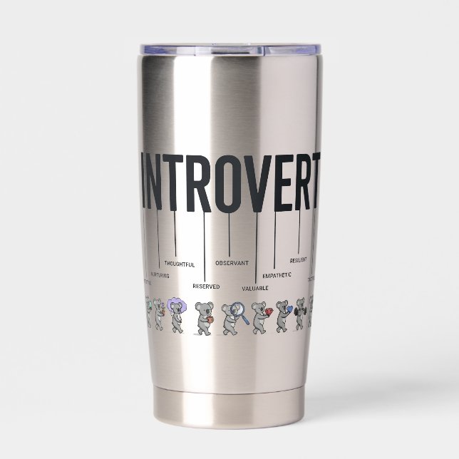 Funny Introvert Definition – Quiet Personality Insulated Tumbler (Front)
