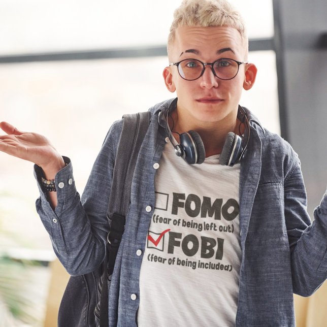 Funny Introvert FOMO FOBI Socially Awkward Light  T-Shirt (Creator Uploaded)
