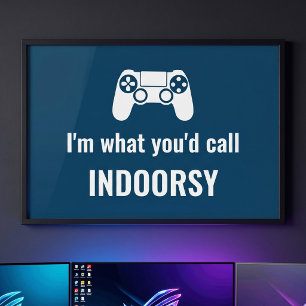 Funny Introvert Gamer Quote - Gaming Room Poster