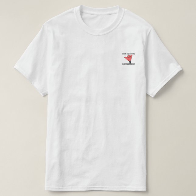Funny Introvert Humor Tee With Hand Sign (Design Front)