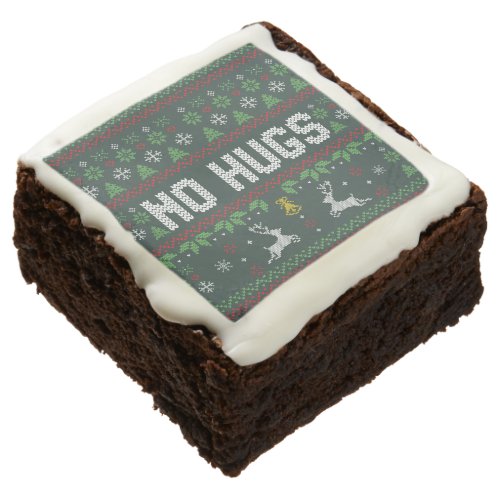 Funny Introvert No Hugs Ugly Christmas Sweater Brownie