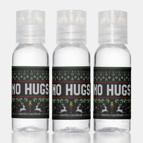 Funny Introvert No Hugs Ugly Christmas Sweater Hand Sanitizer