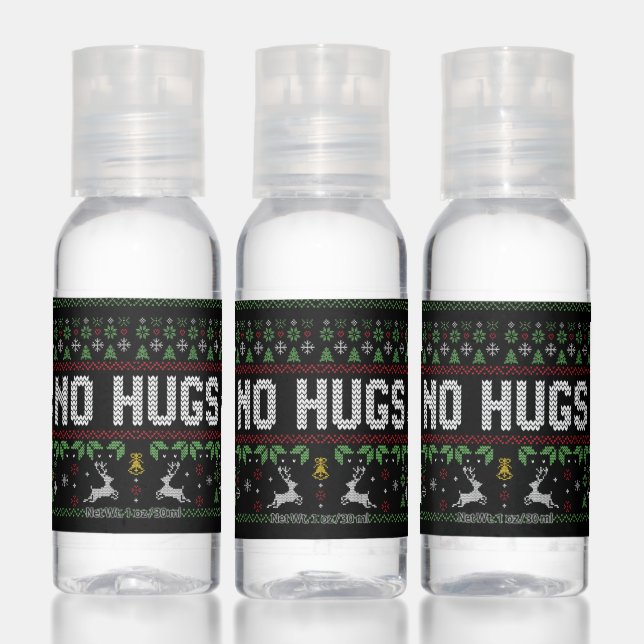 Funny Introvert No Hugs Ugly Christmas Sweater Hand Sanitizer (Set)