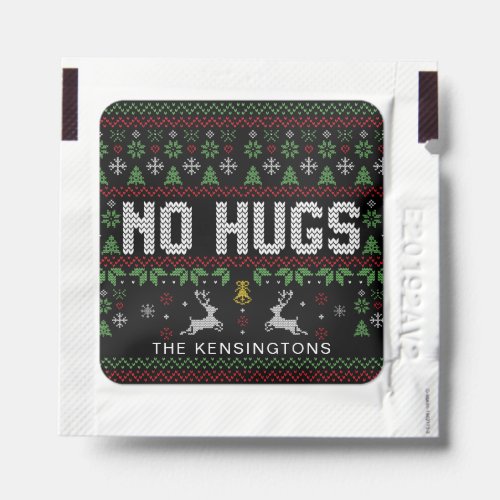 Funny Introvert No Hugs Ugly Christmas Sweater Hand Sanitizer Packet