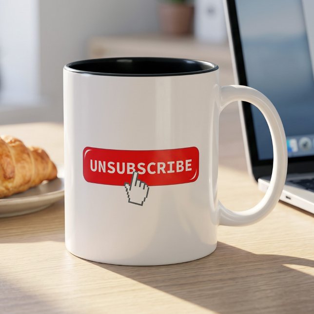 Funny Introvert Office Humor - Unsubscribe Button Coffee Mug (Creator Uploaded)