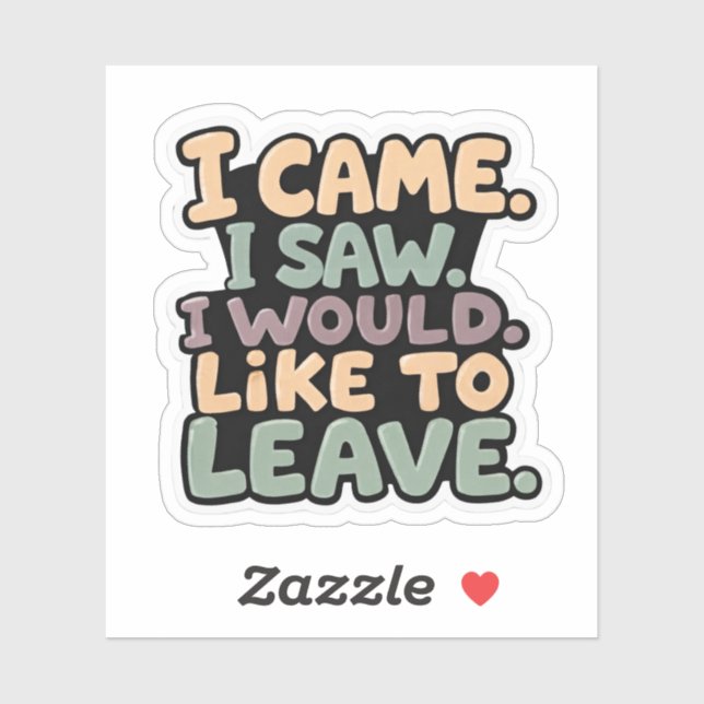 Funny Introvert Pastel Bubble Sticker (Sheet)