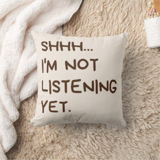 Funny Introvert Pillow - Shhh... I'm Not Listening
