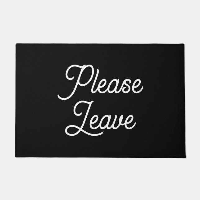 Funny Introvert "Please Leave" Quote Simple Doormat (Front)