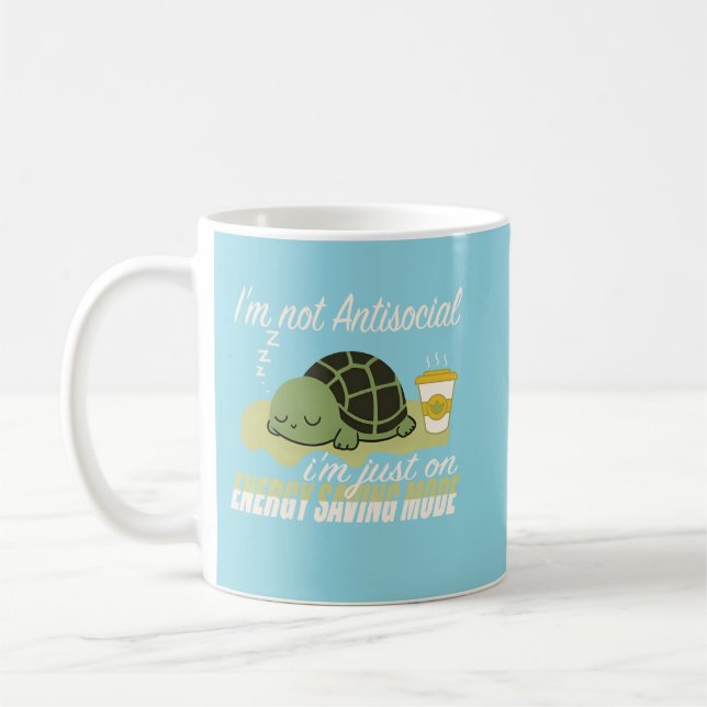Funny Introvert Quote I’m Just on Energy Saving  Coffee Mug (Left)