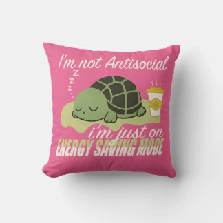 Funny Introvert Quote I’m Just on Energy Saving  Throw Pillow