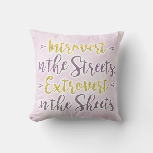 Funny Introvert Streets Extrovert Sheets Humorous Throw Pillow