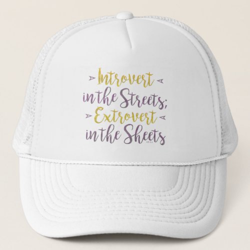 Funny Introvert Streets Extrovert Sheets Humorous Trucker Hat