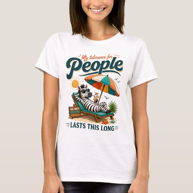 Funny Introvert Zebra Humor T-Shirt (Front)