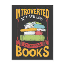 Funny Introverted Book Reader Library Enthusiast Postcard Funny Introverted Book Reader Library Enthusiast Postcard