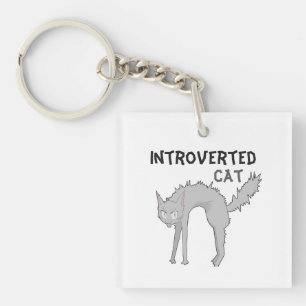 Funny introverted cat keychain friend gift