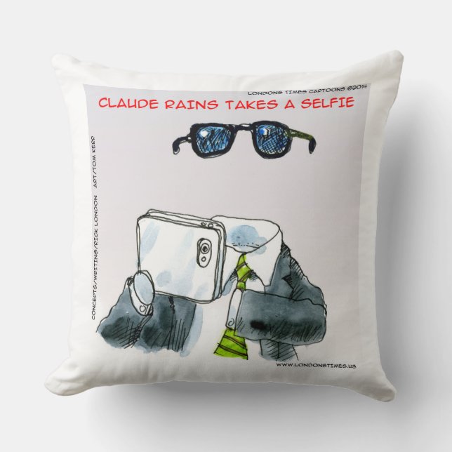 Funny Invisible Man Large Cotton Throw Pillow (Front)
