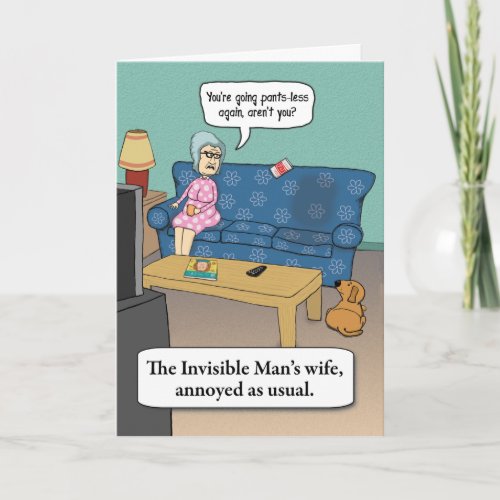 Funny Invisible Mans Wife Birthday Card